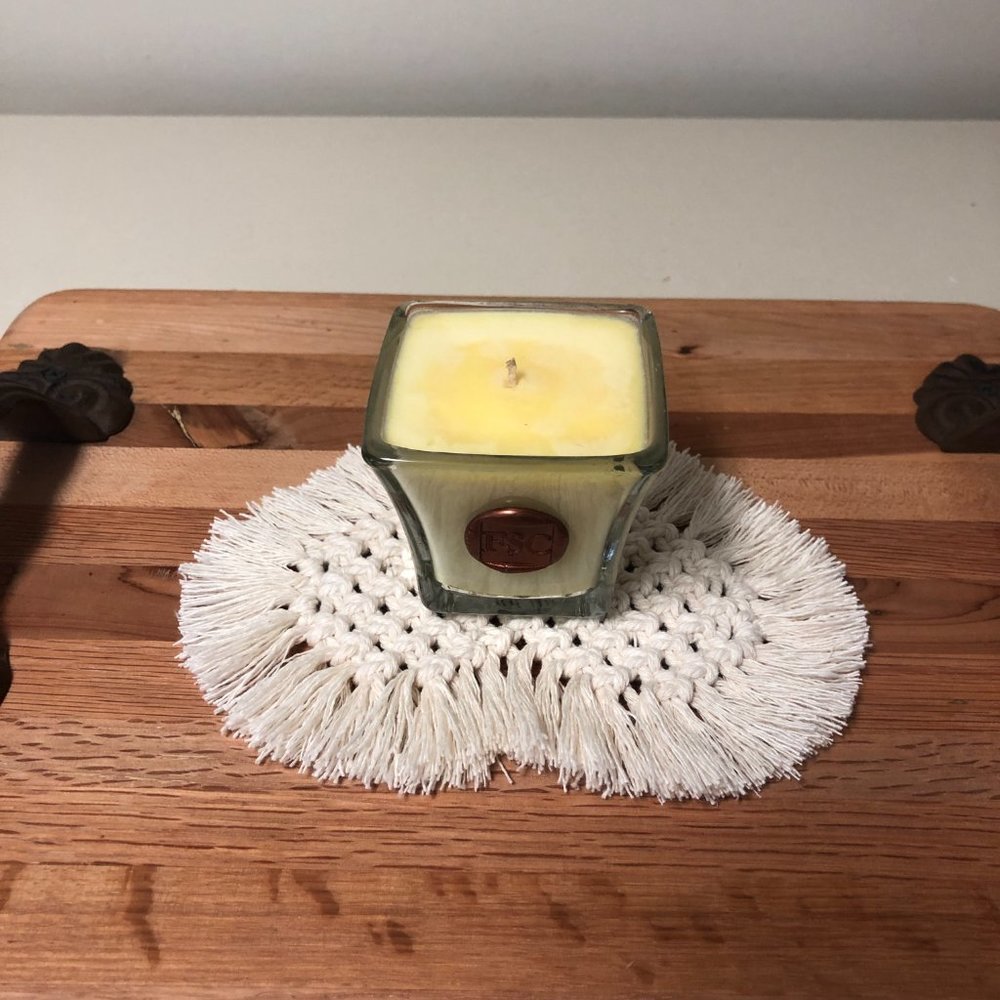 Handmade Boho 100% Cotton Macramé coasters - OFF WHITE. - Picture 6 of 11